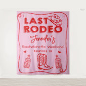 Letztes Rodeo Rosa Red Cowgirl Bachelorette Wochen Wandteppich (Vorderseite)