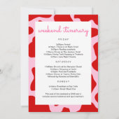 Letztes Rodeo Rot & Rosa Cowgirl Bachelorette Woch Einladung (Rückseite)