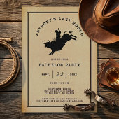 Letztes Rodeo | Rustikale Western-Junggesellenabsc Einladung