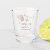 Letztes Rodeo Rustikales rosa Cowgirl Up Bachelore Schnapsglas (Rückseite)