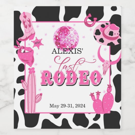 Letztes Rodeo Weinflaschen-Etikett - Custom Weinetikett (Einzelnes Label)