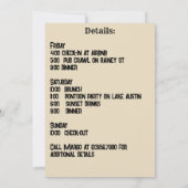 Letztes Rodeo Western Bachelorette Wochenende Einladung (Rückseite)