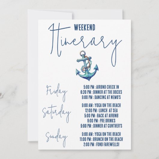 Letztes Segel, Segeln Bachelorette Wochenende Part Einladung (Rückseite)