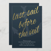 Letztes Segel vor dem Schleier Bachelorette in der Einladung (Vorne/Hinten)
