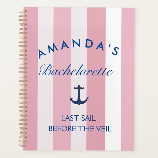 Letztes Segel vor dem Schleier | Bachelorette Plan Planer (Vorderseite)