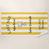 Letztes Segel vor dem Schleier Bachelorette Strandtuch (Vorderseite)