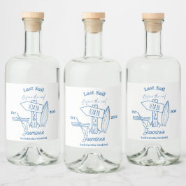 Letztes Segel vor dem Schleier Bachelorette Wochen Alkoholflaschenetikett