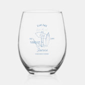 Letztes Segel vor dem Schleier Bachelorette Wochen Weinglas Ohne Stiel (Vorderseite)