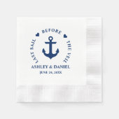 Letztes Segel vor dem Schleier des Nautischen Herz Serviette (Vorderseite)