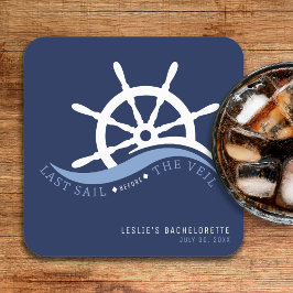 Letztes Segel vor dem Schleier Helm Nautical Blue Rechteckiger Pappuntersetzer