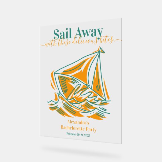 Letztes Segel vor dem Schleier-Junggeselinnen-Absc Acrylschild (Winkel)