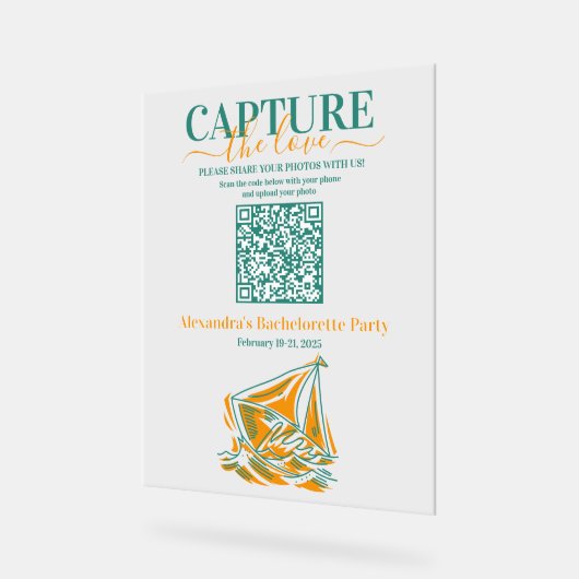 Letztes Segel vor dem Schleier-Junggeselinnen-Absc Acrylschild (Winkel)