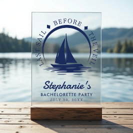 Letztes Segel vor dem Schleier-Junggeselinnen-Absc Acrylschild