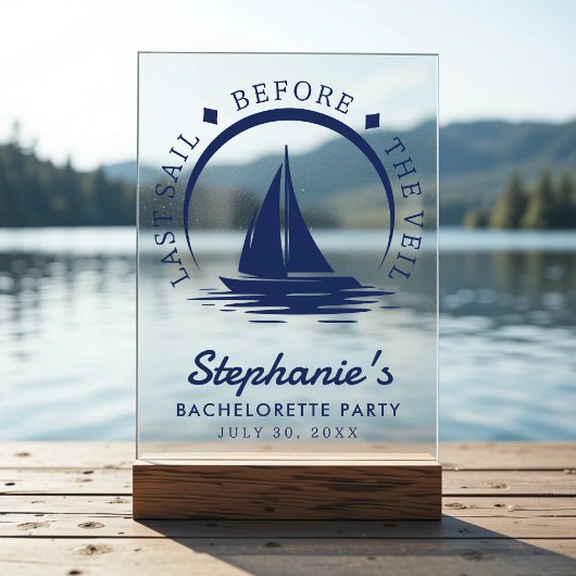 Letztes Segel vor dem Schleier-Junggeselinnen-Absc Acrylschild