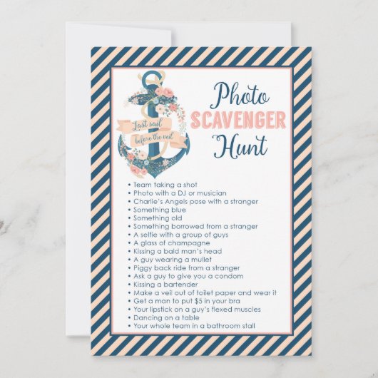 Letztes Segel vor dem Schleier Junggeselinnen-Absc Einladung (Vorderseite)