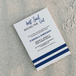 Letztes Segel vor dem Schleier-Junggeselinnen-Absc Einladung