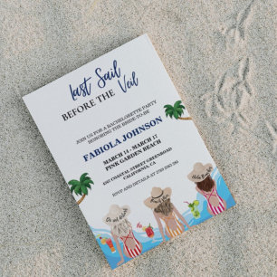 Letztes Segel vor dem Schleier-Junggeselinnen-Absc Einladung