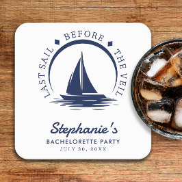 Letztes Segel vor dem Schleier-Junggeselinnen-Absc Rechteckiger Pappuntersetzer