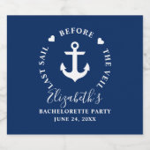 Letztes Segel vor dem Schleier-Junggeselinnen-Absc Schaumweinetikett (Einzelnes Label)