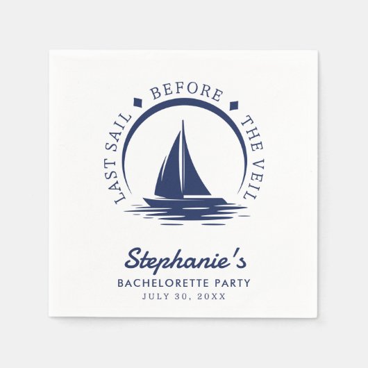 Letztes Segel vor dem Schleier-Junggeselinnen-Absc Serviette (Vorderseite)
