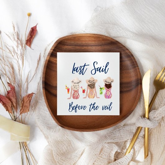 Letztes Segel vor dem Schleier Junggeselinnen-Absc Serviette