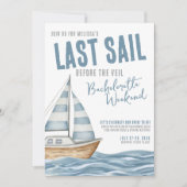 Letztes Segel vor dem Schleier Nautical Bacheloret Einladung (Vorderseite)