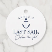 Letztes Segel vor dem Schleier Nautical Bacheloret Geschenkanhänger (Vorderseite)