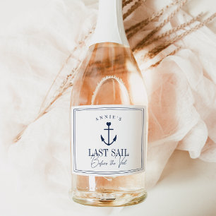 Letztes Segel vor dem Schleier Nautical Bacheloret Schaumweinetikett