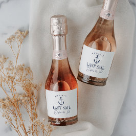 Letztes Segel vor dem Schleier Nautical Bacheloret Schaumweinetikett