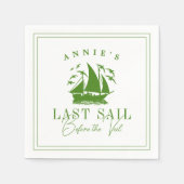 Letztes Segel vor dem Schleier Nautical Bacheloret Serviette (Vorderseite)