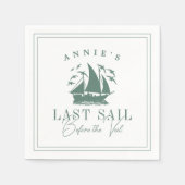 Letztes Segel vor dem Schleier Nautical Bacheloret Serviette (Vorderseite)
