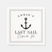 Letztes Segel vor dem Schleier Nautical Bacheloret Serviette (Vorderseite)