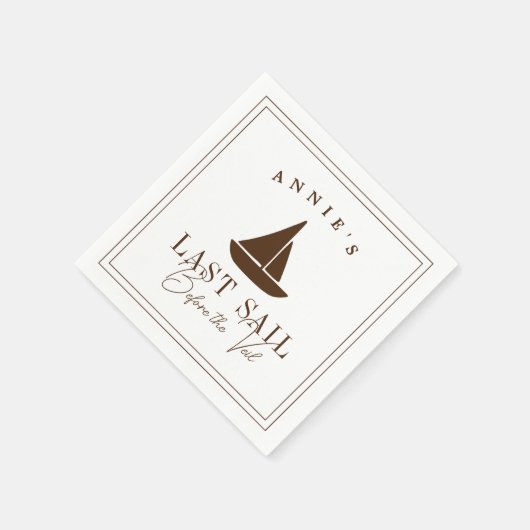 Letztes Segel vor dem Schleier Nautical Bacheloret Serviette (Ecke)