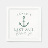 Letztes Segel vor dem Schleier Nautical Bacheloret Serviette (Vorderseite)