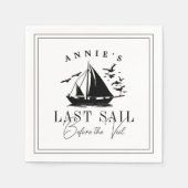 Letztes Segel vor dem Schleier Nautical Bacheloret Serviette (Vorderseite)