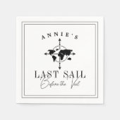 Letztes Segel vor dem Schleier Nautical Bacheloret Serviette (Vorderseite)