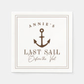 Letztes Segel vor dem Schleier Nautical Bacheloret Serviette (Vorderseite)