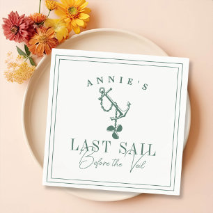 Letztes Segel vor dem Schleier Nautical Bacheloret Serviette