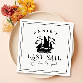 Letztes Segel vor dem Schleier Nautical Bacheloret Serviette