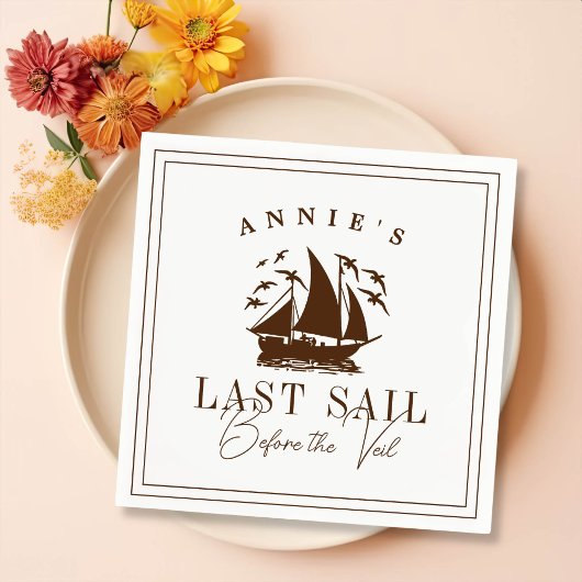 Letztes Segel vor dem Schleier Nautical Bacheloret Serviette