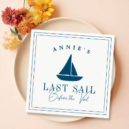 Letztes Segel vor dem Schleier Nautical Bacheloret Serviette