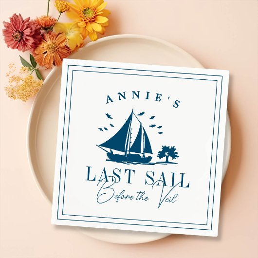 Letztes Segel vor dem Schleier Nautical Bacheloret Serviette