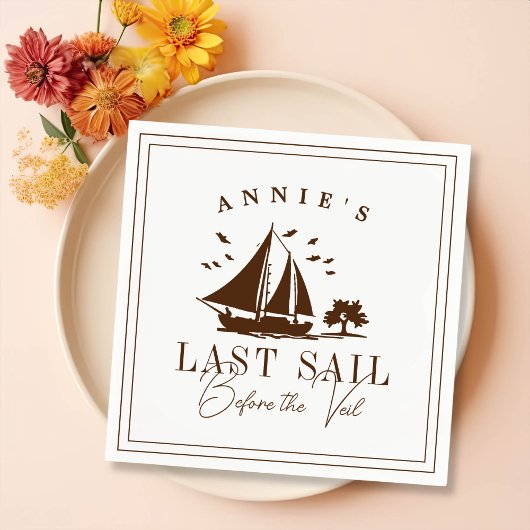 Letztes Segel vor dem Schleier Nautical Bacheloret Serviette