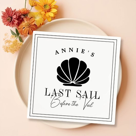 Letztes Segel vor dem Schleier Nautical Bacheloret Serviette