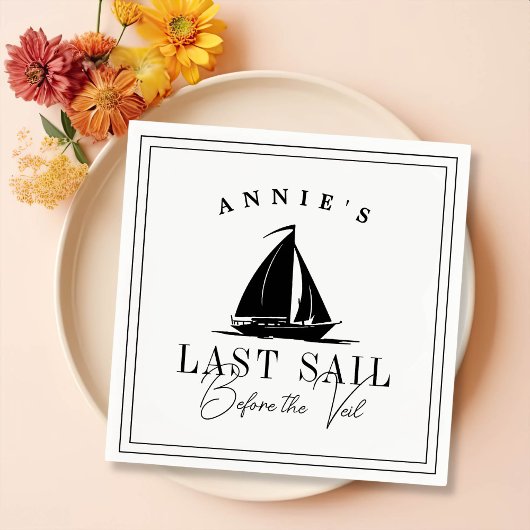 Letztes Segel vor dem Schleier Nautical Bacheloret Serviette