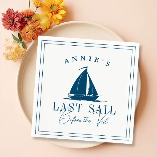 Letztes Segel vor dem Schleier Nautical Bacheloret Serviette