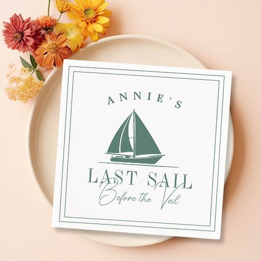 Letztes Segel vor dem Schleier Nautical Bacheloret Serviette