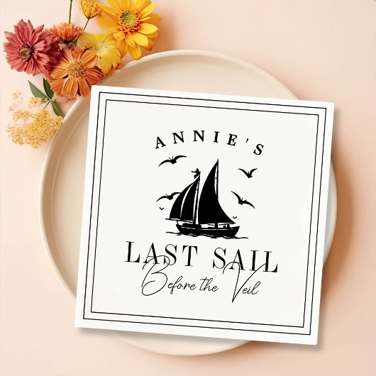 Letztes Segel vor dem Schleier Nautical Bacheloret Serviette