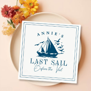 Letztes Segel vor dem Schleier Nautical Bacheloret Serviette