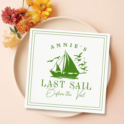 Letztes Segel vor dem Schleier Nautical Bacheloret Serviette